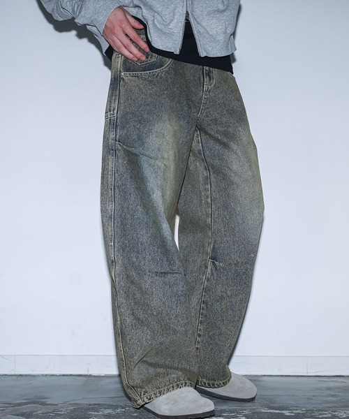 MDR(エムディアール)の「バレルレッグ カーブシルエット デニムパンツ(デニムパンツ・メンズ・ネイビー/ブルー/ブラック・L/M)」の18枚目の写真
