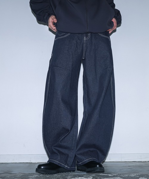 MDR(エムディアール)の「バレルレッグ カーブシルエット デニムパンツ(デニムパンツ・メンズ・ネイビー/ブルー/ブラック・L/M)」の11枚目の写真