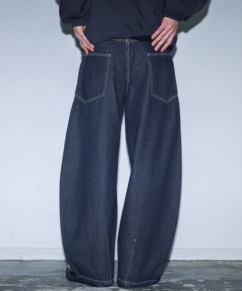 MDR(エムディアール)の「バレルレッグ カーブシルエット デニムパンツ(デニムパンツ・メンズ・ネイビー/ブルー/ブラック・L/M)」の13枚目の写真