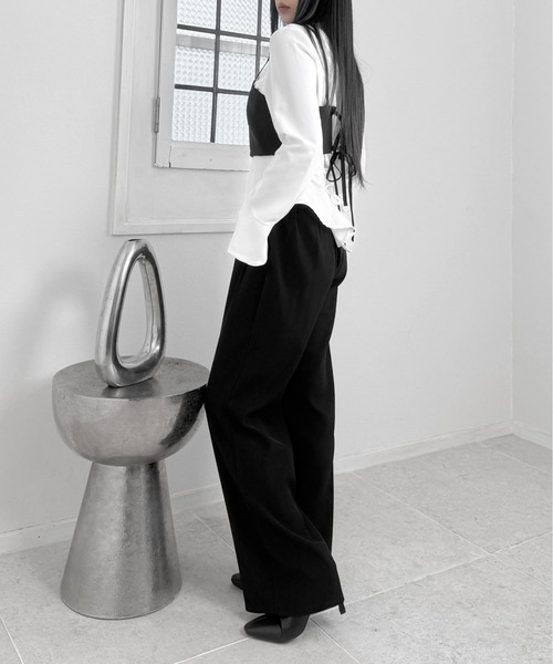 LVEU.（ラブユ.）の「【LVEU.】ダブルリボンビスチェ / トップス キャミソール ビスチェ リボン バックリボン ブラック  ZOZOTOWN限定（キャミソール・レディース・ブラック・FREE）」の6枚目の写真