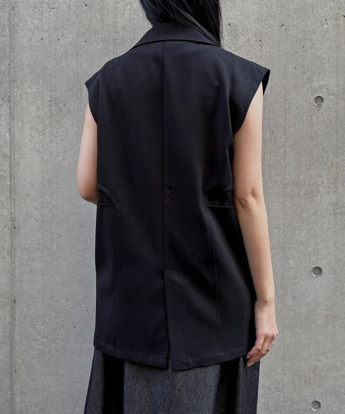 &g'aime(アンジェム)の「【&g'aime 】シアー切替ベスト Sheer Panel Vest(ベスト・レディース・アイボリー/ブラック・FREE)」の19枚目の写真