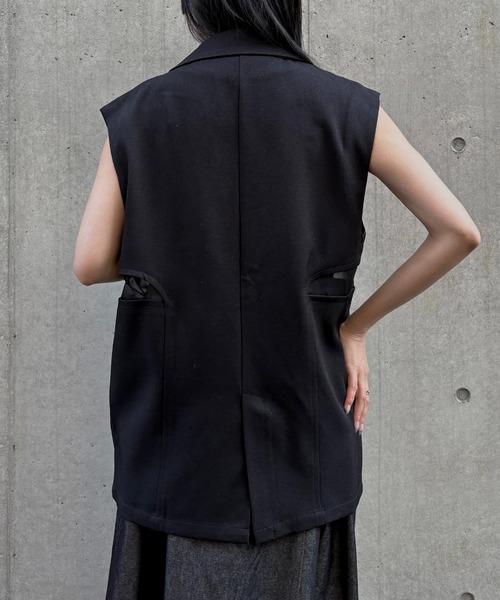 &g'aime(アンジェム)の「【&g'aime 】シアー切替ベスト Sheer Panel Vest(ベスト・レディース・アイボリー/ブラック・FREE)」の20枚目の写真