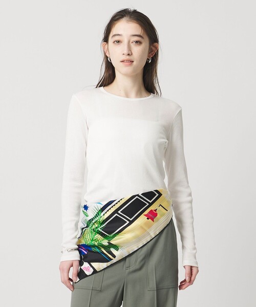 UNITED ARROWS(ユナイテッドアローズ)の「コットン テレコ クルーネック カットソー(Tシャツ/カットソー・レディース・ホワイト/ダークブラウン/ブラック/ライトピンク・FREE)」の5枚目の写真