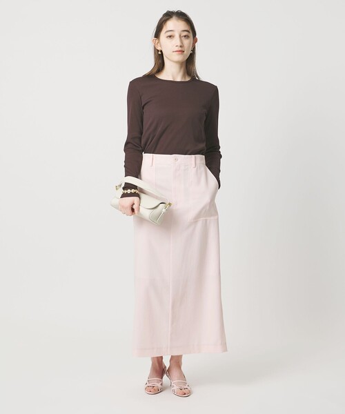 UNITED ARROWS(ユナイテッドアローズ)の「コットン テレコ クルーネック カットソー(Tシャツ/カットソー・レディース・ホワイト/ダークブラウン/ブラック/ライトピンク・FREE)」の10枚目の写真