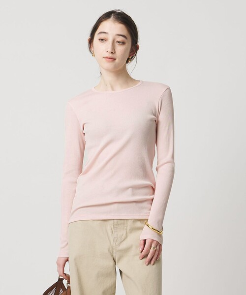 UNITED ARROWS(ユナイテッドアローズ)の「コットン テレコ クルーネック カットソー(Tシャツ/カットソー・レディース・ホワイト/ダークブラウン/ブラック/ライトピンク・FREE)」の11枚目の写真