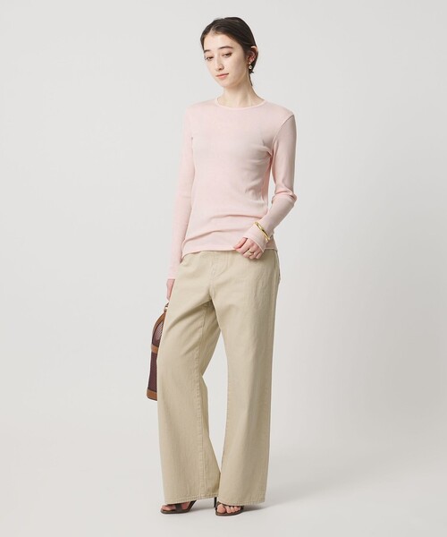 UNITED ARROWS(ユナイテッドアローズ)の「コットン テレコ クルーネック カットソー(Tシャツ/カットソー・レディース・ホワイト/ダークブラウン/ブラック/ライトピンク・FREE)」の12枚目の写真