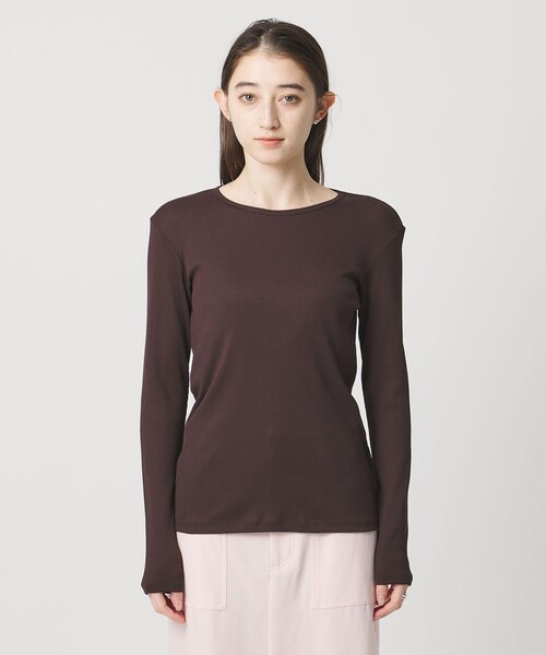 UNITED ARROWS(ユナイテッドアローズ)の「コットン テレコ クルーネック カットソー(Tシャツ/カットソー・レディース・ホワイト/ダークブラウン/ブラック/ライトピンク・FREE)」の13枚目の写真