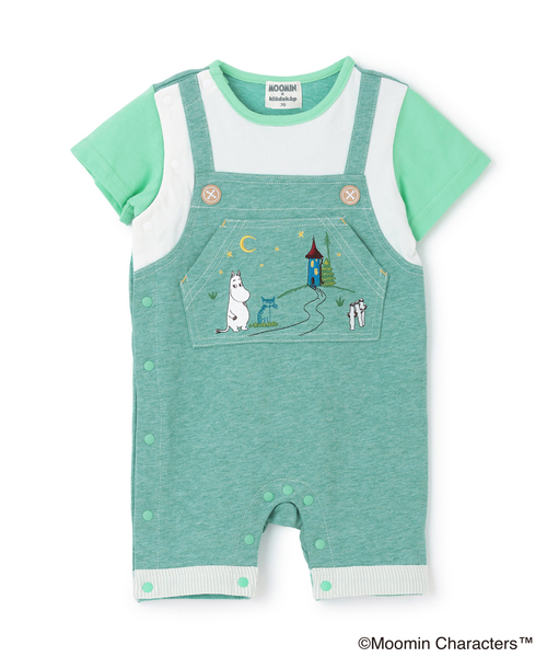 kladskap（クレードスコープ）の「【MOOMIN】ムーミンと夜空カバーオール（ロンパース・キッズ・エメラルド/ベージュ・80ｃｍ/70cm）」の2枚目の写真