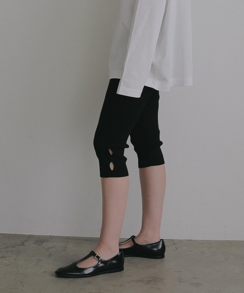 LOGO RIB KNIT LEGGINS