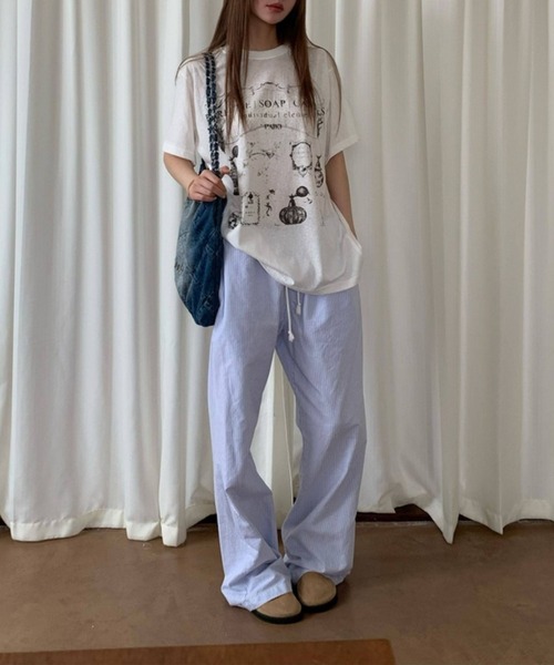 c.u.l（シーユーエル）の「パフューム イラストプリント Tシャツ カットソー culw891（Tシャツ/カットソー・レディース・ホワイト/ブラック・FREE）」の13枚目の写真