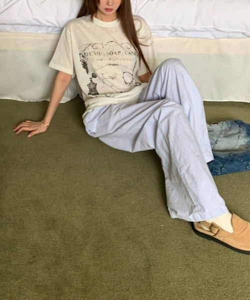 c.u.l（シーユーエル）の「パフューム イラストプリント Tシャツ カットソー culw891（Tシャツ/カットソー・レディース・ホワイト/ブラック・FREE）」の16枚目の写真