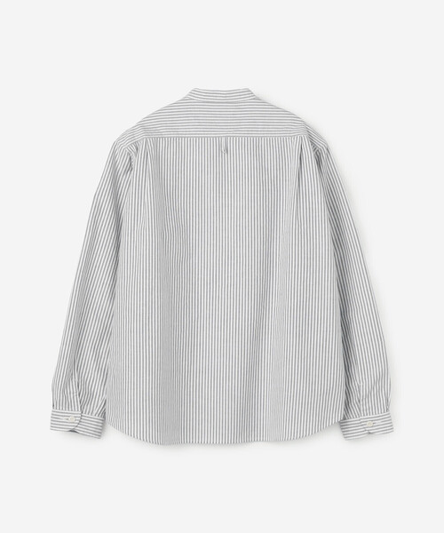DANTON（ダントン）の「DANTON | オックスフォード バンドカラーシャツ STRIPE WOMEN（シャツ/ブラウス・レディース・ブルー系その他5・36/38/34）」の3枚目の写真