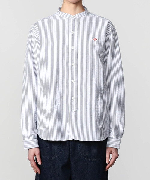 DANTON（ダントン）の「DANTON | オックスフォード バンドカラーシャツ STRIPE WOMEN（シャツ/ブラウス・レディース・ブルー系その他5・36/38/34）」の9枚目の写真