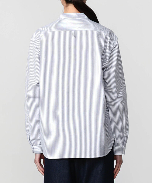 DANTON（ダントン）の「DANTON | オックスフォード バンドカラーシャツ STRIPE WOMEN（シャツ/ブラウス・レディース・ブルー系その他5・36/38/34）」の11枚目の写真