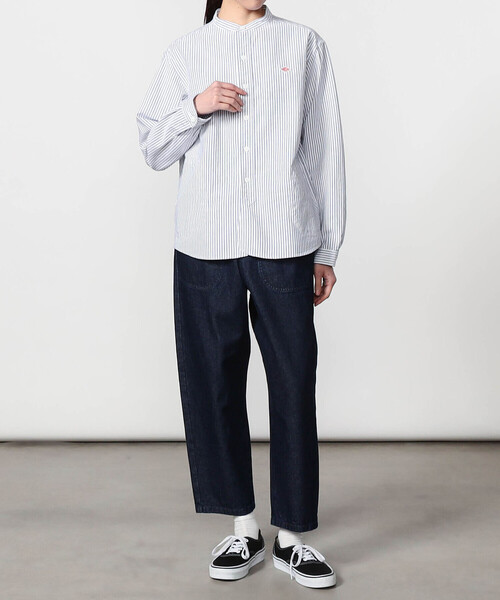 DANTON（ダントン）の「DANTON | オックスフォード バンドカラーシャツ STRIPE WOMEN（シャツ/ブラウス・レディース・ブルー系その他5・36/38/34）」の13枚目の写真