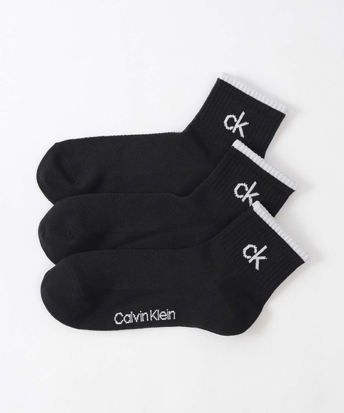 Calvin Klein(カルバン・クライン)の「【3足セット】Calvin Klein メンズ レディース 抗菌防臭 甲メッシュ TOPライン ショートソックス 2572504(ソックス/靴下・メンズ・その他1/ブラック・L/M/S)」の2枚目の写真