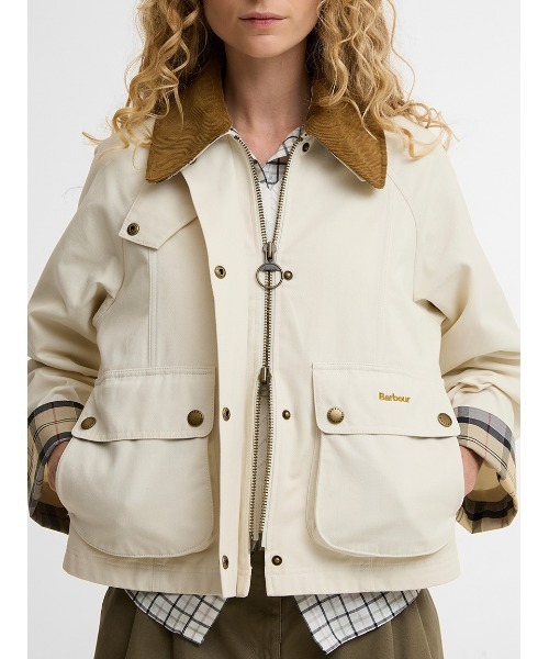Barbour(バブアー)の「CROPPED BEADNELL / クロップド ビードネル カジュアルジャケット(レディース)(ブルゾン・レディース・パープル/クリーム/オリーブ/ピンク・10/8)」の10枚目の写真