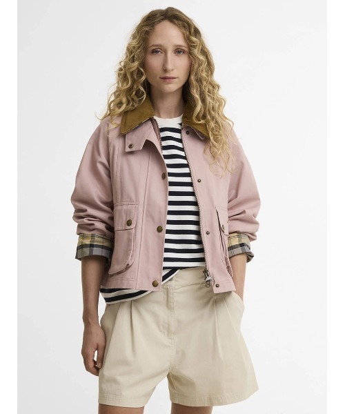 Barbour(バブアー)の「CROPPED BEADNELL / クロップド ビードネル カジュアルジャケット(レディース)(ブルゾン・レディース・パープル/クリーム/オリーブ/ピンク・10/8)」の12枚目の写真