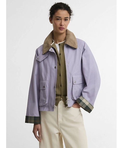 Barbour(バブアー)の「CROPPED BEADNELL / クロップド ビードネル カジュアルジャケット(レディース)(ブルゾン・レディース・パープル/クリーム/オリーブ/ピンク・10/8)」の18枚目の写真