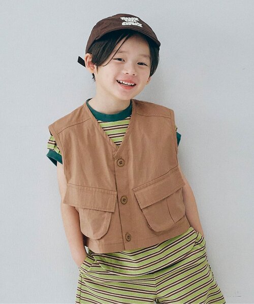p.premier（ピードットプルミエ）の「BIGポケットベスト（ベスト・キッズ・キャメル/チャコール/カーキ・140/130/120/110/100/90/80）」の3枚目の写真