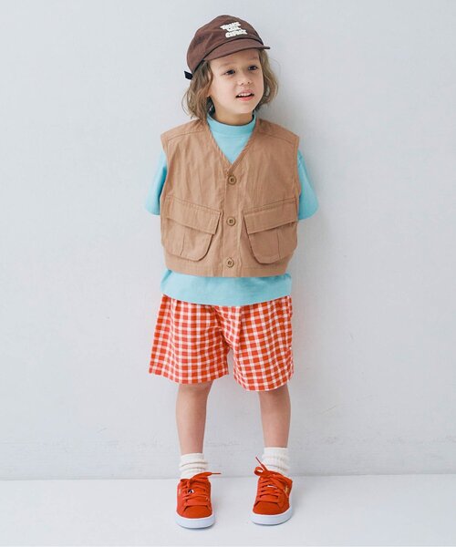 p.premier（ピードットプルミエ）の「BIGポケットベスト（ベスト・キッズ・キャメル/チャコール/カーキ・140/130/120/110/100/90/80）」の14枚目の写真