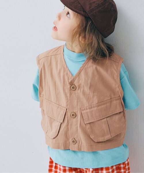 p.premier（ピードットプルミエ）の「BIGポケットベスト（ベスト・キッズ・キャメル/チャコール/カーキ・140/130/120/110/100/90/80）」の15枚目の写真