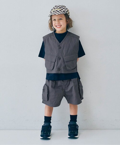 p.premier（ピードットプルミエ）の「BIGポケットベスト（ベスト・キッズ・キャメル/チャコール/カーキ・140/130/120/110/100/90/80）」の16枚目の写真