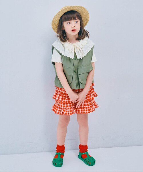 p.premier（ピードットプルミエ）の「BIGポケットベスト（ベスト・キッズ・キャメル/チャコール/カーキ・140/130/120/110/100/90/80）」の18枚目の写真