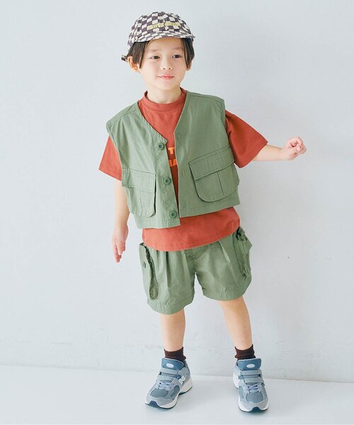 p.premier（ピードットプルミエ）の「BIGポケットベスト（ベスト・キッズ・キャメル/チャコール/カーキ・140/130/120/110/100/90/80）」の22枚目の写真