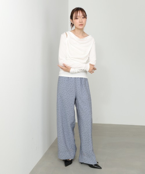 Bab(バブ)の「カシュクールレイヤードトップス(Tシャツ/カットソー・レディース・ホワイト/ブラック/イエロー/ブルー・FREE)」の8枚目の写真