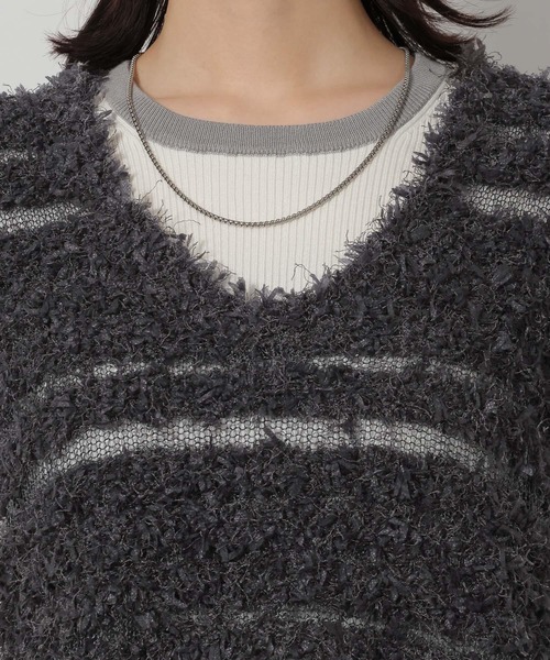 LAKOLE（ラコレ）の「チュールヤーンニットベスト / 657251（ベスト・レディース・アイボリー/イエロー/チャコール・FREE）」の15枚目の写真