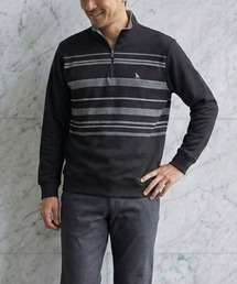 TETE（テット）の「【TETE SELECTION】裏毛パネルプリントトレーナー スウェット ハーフジップ ボーダー柄 カジュアル ストリー（スウェット）」