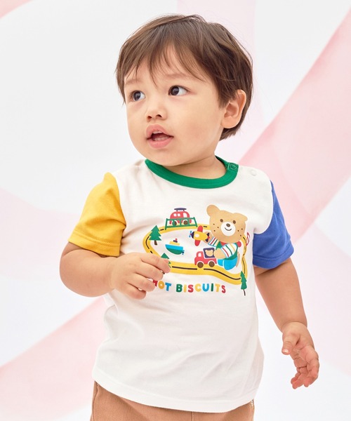 HOT BISCUITS(ホットビスケッツ)の「ビーンズ×乗り物プリント 半袖Tシャツ(Tシャツ/カットソー・キッズ・マルチ・120cm/110cm/100cm/90cm/80cm)」の1枚目の写真