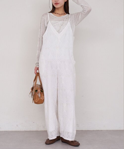 CIAOPANIC（チャオパニック）の「【She desires...】刺繍レースサロペット（サロペット/オーバーオール・レディース・ホワイト・ONE SIZE）」の18枚目の写真