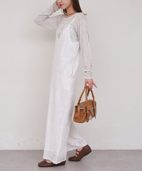 CIAOPANIC（チャオパニック）の「【She desires...】刺繍レースサロペット（サロペット/オーバーオール・レディース・ホワイト・ONE SIZE）」の19枚目の写真