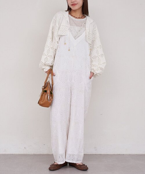 CIAOPANIC（チャオパニック）の「【She desires...】刺繍レースサロペット（サロペット/オーバーオール・レディース・ホワイト・ONE SIZE）」の14枚目の写真