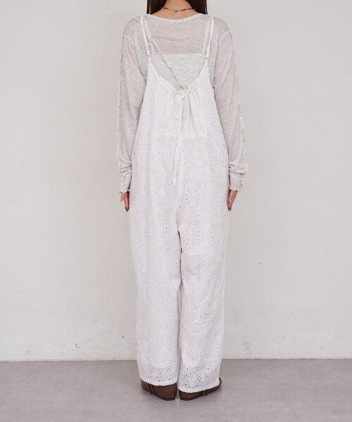 CIAOPANIC（チャオパニック）の「【She desires...】刺繍レースサロペット（サロペット/オーバーオール・レディース・ホワイト・ONE SIZE）」の7枚目の写真