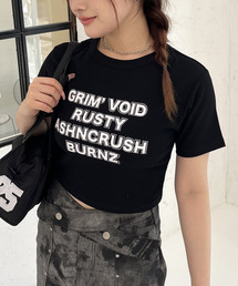 ラインストーンロゴミニTシャツ