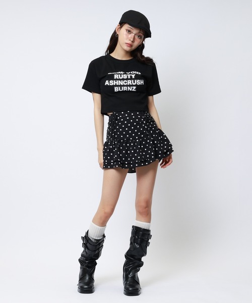 SPIRALGIRL(スパイラルガール)の「ラインストーンロゴミニTシャツ(Tシャツ/カットソー・レディース・ホワイト/ブラック/ドット/カモフラージュ・FREE)」の16枚目の写真