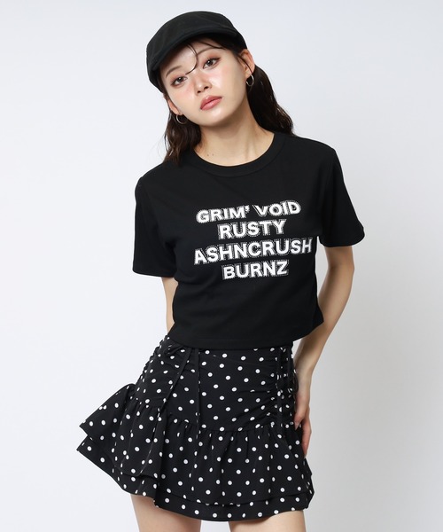 SPIRALGIRL(スパイラルガール)の「ラインストーンロゴミニTシャツ(Tシャツ/カットソー・レディース・ホワイト/ブラック/ドット/カモフラージュ・FREE)」の14枚目の写真