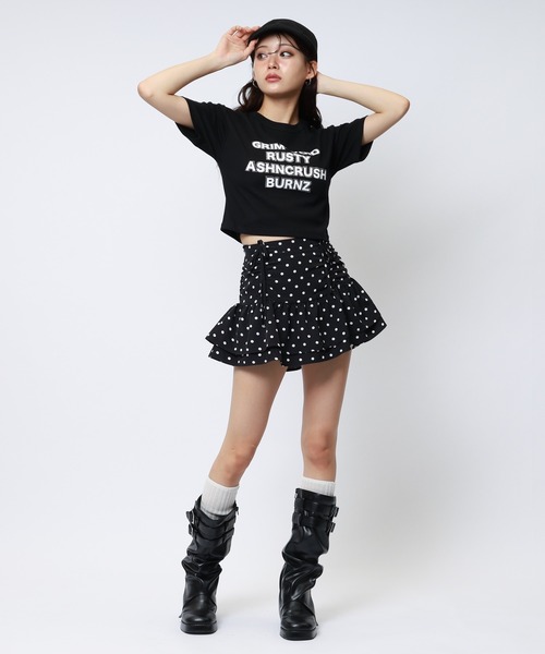 SPIRALGIRL(スパイラルガール)の「ラインストーンロゴミニTシャツ(Tシャツ/カットソー・レディース・ホワイト/ブラック/ドット/カモフラージュ・FREE)」の17枚目の写真