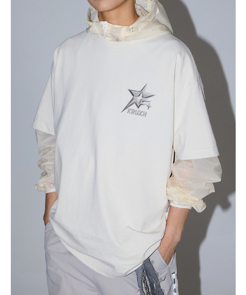 KRUXH(クルクス)の「ナイスプリントドロップショルダーTシャツパティベージュ(Tシャツ/カットソー・レディース・その他・1/2/3)」の8枚目の写真