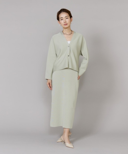 LE SOUK(ルスーク)の「Aラインニットスカート【セットアップ対応】(スカート・レディース・ブラック/グリーン系その他・フリー)」の3枚目の写真