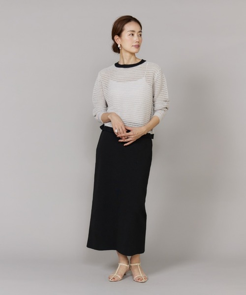 LE SOUK(ルスーク)の「Aラインニットスカート【セットアップ対応】(スカート・レディース・ブラック/グリーン系その他・フリー)」の6枚目の写真