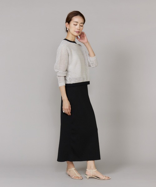 LE SOUK(ルスーク)の「Aラインニットスカート【セットアップ対応】(スカート・レディース・ブラック/グリーン系その他・フリー)」の7枚目の写真