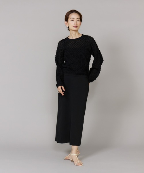 LE SOUK(ルスーク)の「Aラインニットスカート【セットアップ対応】(スカート・レディース・ブラック/グリーン系その他・フリー)」の12枚目の写真