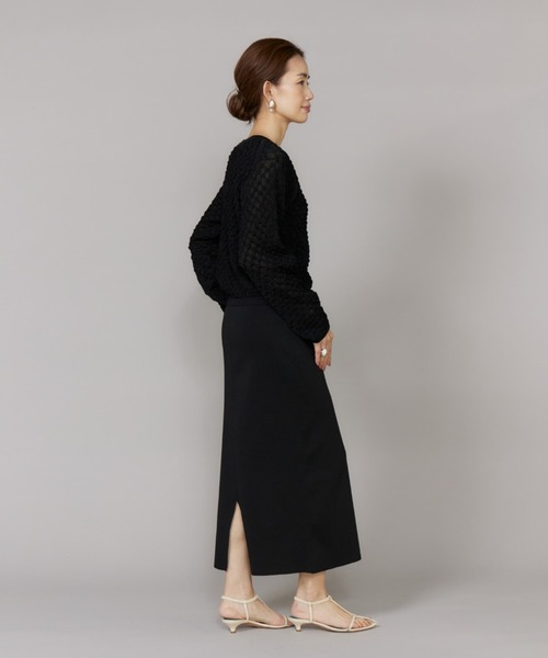 LE SOUK(ルスーク)の「Aラインニットスカート【セットアップ対応】(スカート・レディース・ブラック/グリーン系その他・フリー)」の14枚目の写真