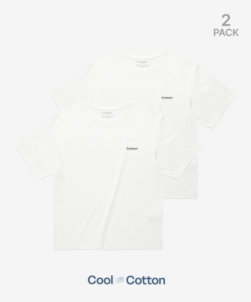 COVERNAT(カバーナット)の「COOL COTTON 2-PACK T-SHIRTS(Tシャツ/カットソー・メンズ・ホワイト×ブラック/ホワイト×ホワイト/ブラック×ブラック・SMALL/X-SMALL/XX-LARGE/X-LARGE/LARGE/MEDIUM)」の1枚目の写真