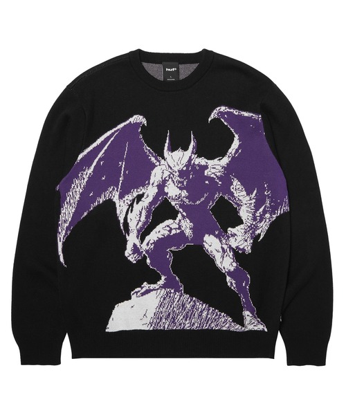 HUF(ハフ)の「HEAVEN CAN WAIT CREWNECK SWEATER(ニット/セーター・メンズ・ブラック・S/M/L/XL)」の1枚目の写真