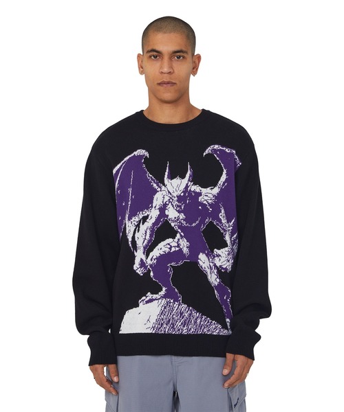 HUF(ハフ)の「HEAVEN CAN WAIT CREWNECK SWEATER(ニット/セーター・メンズ・ブラック・S/M/L/XL)」の5枚目の写真